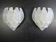 Pair of Italian vintage Murano glass wall sconces frosted glasses