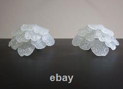 Pair of Italian vintage Murano glass wall sconces frosted glasses