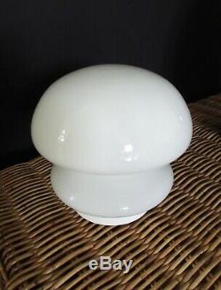 Pair of Italian vintage space age Murano white glass table lamp