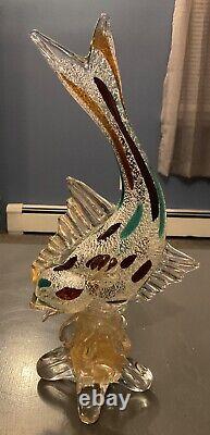 Pair of MURANO Fish Genuine Venetian GLASS ITALY VINTAGE