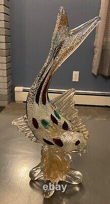 Pair of MURANO Fish Genuine Venetian GLASS ITALY VINTAGE