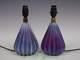 Pair of Murano vintage opalescent glass lamps