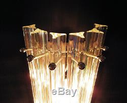 Pair of vintage Murano wall sconce iridescent triedri glass