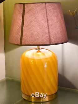 Pair of vintage Tommaso Barbi lamp bases Murano glass base