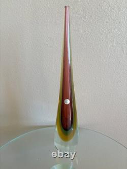 Perfect, tall (40.3 cm) Vintage Murano Sommerso Multicolor Glass vase
