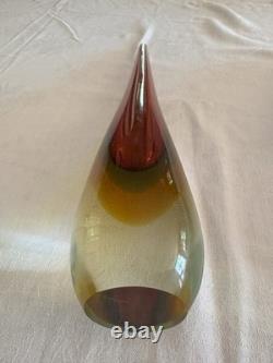 Perfect, tall (40.3 cm) Vintage Murano Sommerso Multicolor Glass vase