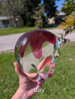 Pink Murano Glass Bull Vintage Art Glass Figurine