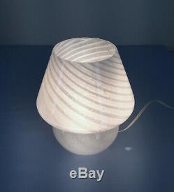 Pretty mushroom lamp with swirl MURANO glass lampade fungo vintage 70s B