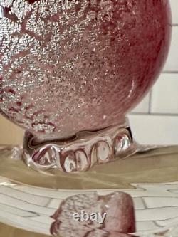 RARE 14.5 Vintage Murano Glass Pink Aventurine Birds In Love Barbini