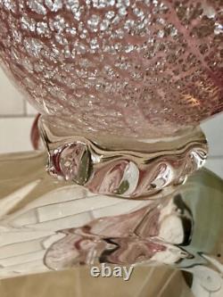 RARE 14.5 Vintage Murano Glass Pink Aventurine Birds In Love Barbini