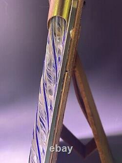 RARE Antique Vintage Murano Glass Rod Blue Twist Mirror Picture Frame 13.5 11