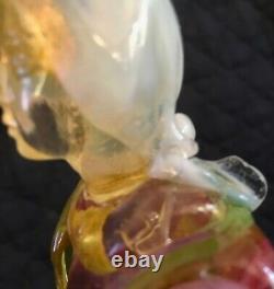 RARE VINTAGE, MURANO ART GLASS MALE & FEMALE With FRUIT BASKETS SCULPTURES, 10 1/2