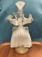 RARE Vintage? MURANO HAND BLOWN VENETIAN GLASS Carnival Lady White & Gold Fleck