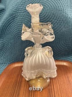 RARE Vintage? MURANO HAND BLOWN VENETIAN GLASS Carnival Lady White & Gold Fleck