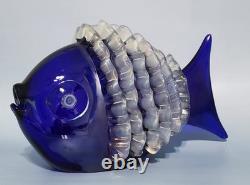 RARE Vintage Murano Glass Fish Signed By Franco Moretti! Iridescent Finish