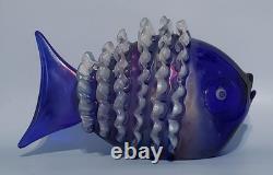 RARE Vintage Murano Glass Fish Signed By Franco Moretti! Iridescent Finish