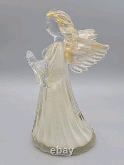 RARE Vintage Murano Glass Praying Angel With 24k Gold Fleck withLong Hair 8T EUC