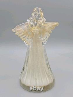 RARE Vintage Murano Glass Praying Angel With 24k Gold Fleck withLong Hair 8T EUC