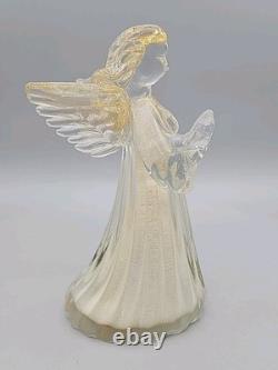 RARE Vintage Murano Glass Praying Angel With 24k Gold Fleck withLong Hair 8T EUC