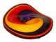 RARE Vintage Murano Style Blown Art Glass, Vivid Purple Red Yellow Swirl 17