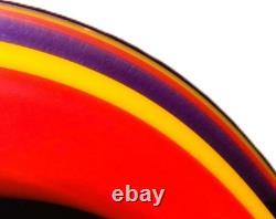 RARE Vintage Murano Style Blown Art Glass, Vivid Purple Red Yellow Swirl 17