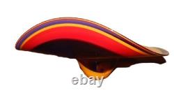 RARE Vintage Murano Style Blown Art Glass, Vivid Purple Red Yellow Swirl 17