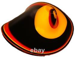 RARE Vintage Murano Style Blown Art Glass, Vivid Purple Red Yellow Swirl 17