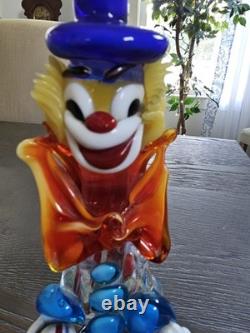 RARE! Vintage Murano multicolor 10-inch collectable glass clown