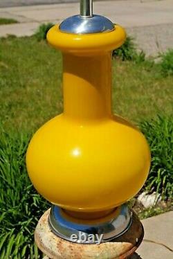 RARITY Vintage 1960s 70s Era Marbro YELLOW MURANO GLASS Electric Table Lamp