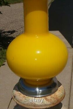 RARITY Vintage 1960s 70s Era Marbro YELLOW MURANO GLASS Electric Table Lamp