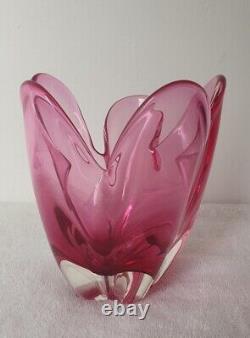 RETRO MURANO GLASS VINTAGE SOMMERSO BOWL 60s SEGUSO POLI BARBINI VENINI PINK