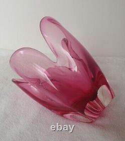 RETRO MURANO GLASS VINTAGE SOMMERSO BOWL 60s SEGUSO POLI BARBINI VENINI PINK