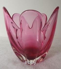 RETRO MURANO GLASS VINTAGE SOMMERSO BOWL 60s SEGUSO POLI BARBINI VENINI PINK