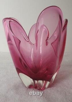 RETRO MURANO GLASS VINTAGE SOMMERSO BOWL 60s SEGUSO POLI BARBINI VENINI PINK