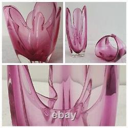 RETRO MURANO GLASS VINTAGE SOMMERSO BOWL 60s SEGUSO POLI BARBINI VENINI PINK