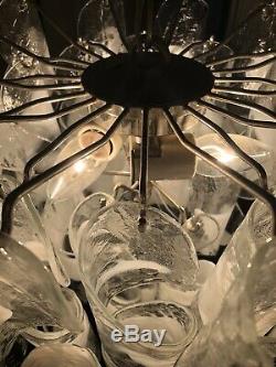 Rare Authentic Large Camer Glass Murano Chandelier Vintage Mid Century Modern
