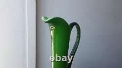 Rare Decanter Empoli Murano Art Glass Marked Vintage MID Century Green