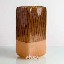Rare Ermanno Nason rectangular SKOZZESE vase Murano glass vintage 1963-72