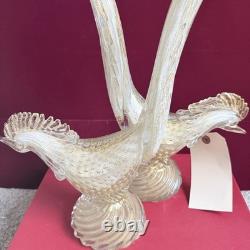 Rare Large 16 Vintage 1950's Archimede Seguso Gold Murano Glass Pheasant Birds