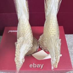 Rare Large 16 Vintage 1950's Archimede Seguso Gold Murano Glass Pheasant Birds