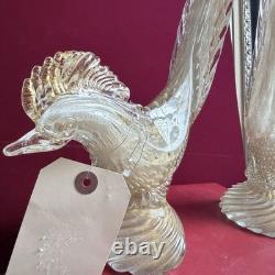 Rare Large 16 Vintage 1950's Archimede Seguso Gold Murano Glass Pheasant Birds