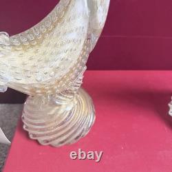 Rare Large 16 Vintage 1950's Archimede Seguso Gold Murano Glass Pheasant Birds