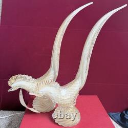 Rare Large 16 Vintage 1950's Archimede Seguso Gold Murano Glass Pheasant Birds