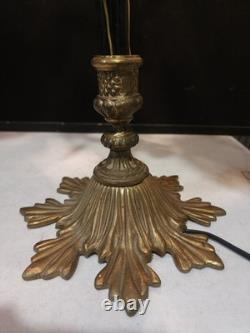 Rare- Large Vintage Murano Glass Grape Cluster 3 Shades Brass Base Table Lamp
