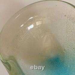 Rare Mid-Century Archimede Seguso Turquoise Murano Glass Polveri Bowl