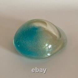 Rare Mid-Century Archimede Seguso Turquoise Murano Glass Polveri Bowl