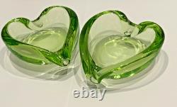 Rare Mid Century Vintage Seguso Murano Green Vaseline Uranium Ashtray/Dish