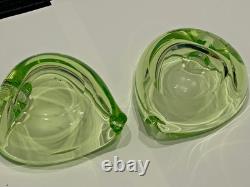 Rare Mid Century Vintage Seguso Murano Green Vaseline Uranium Ashtray/Dish