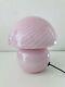 Rare Pink Swirl Murano Verti Venini Glass Mushroom Lamp Vintage Italian 1970s