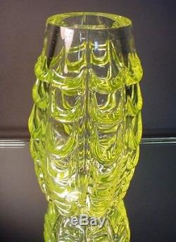 Rare Seguso Glass Vintage F Poli Uranium Fenicio Vaseline Vase Murano Eames Era